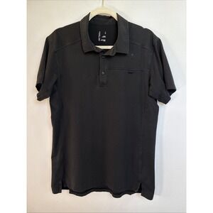 Mens Size Large Arc'Teryx Black Captive Polo SS Shirt